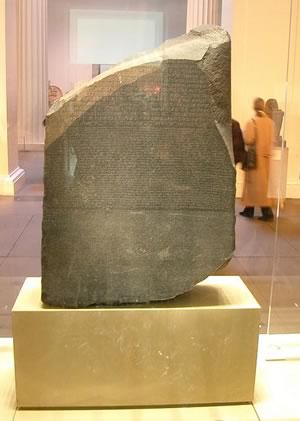 Rosetta Stone on display at the British Museum