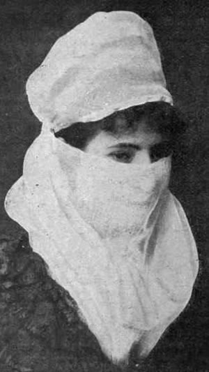 Woman wearing a Turkish veil