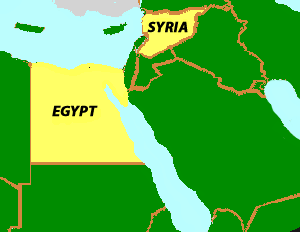 Map of the United Arab Republic