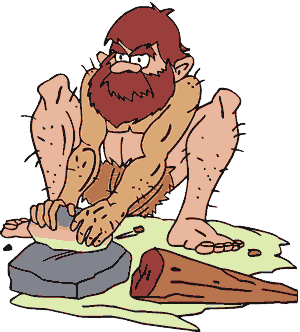 Stone age worker (clipart)