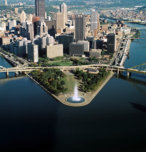 The fountain in Point State Park in Pittsburgh, Pennsylvania