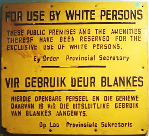 Apartheid sign