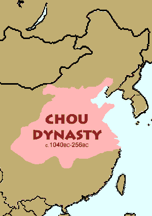 Map of the Zhou (also spelled Chou) Dynasty