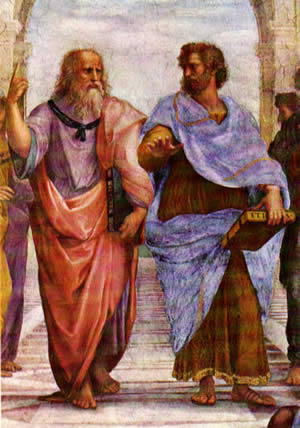 701plato_aristotle Aristotle and Plato in Raphael's "The School of Athens."