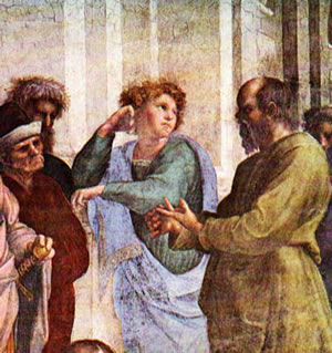 Socrates a depicted in Raphael's "The School of Athens."