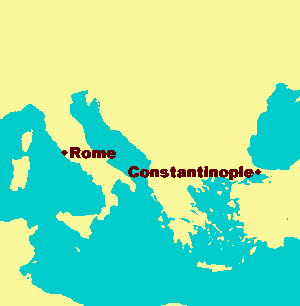 Rome and Constantinople (map)