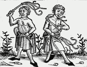 Drawing of Flagellants during the Black Death