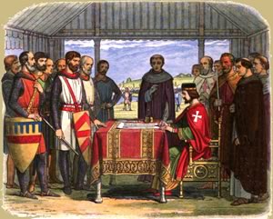 King John I signs the Magna Carta