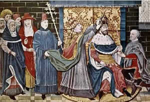 Pope Leo III crowns Charlemagne