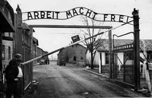 Gate leading to the Auschwitz concentration camp