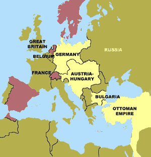 The Central Powers of World War I (map)