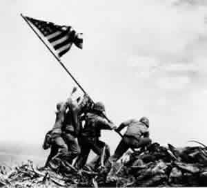 Raising the flag at Iwo Jima