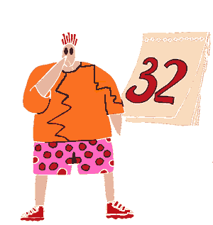 32nd day of the month (clipart)