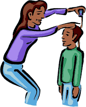 Growing Measuring a growing child (clipart)