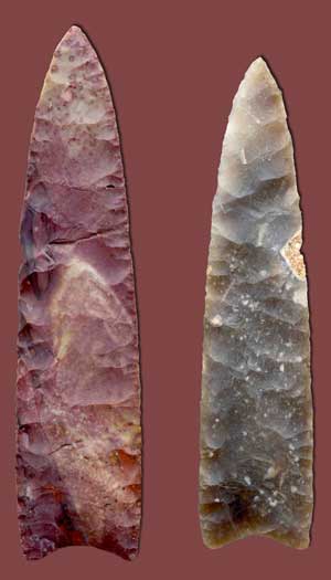 Clovis point arrowheads