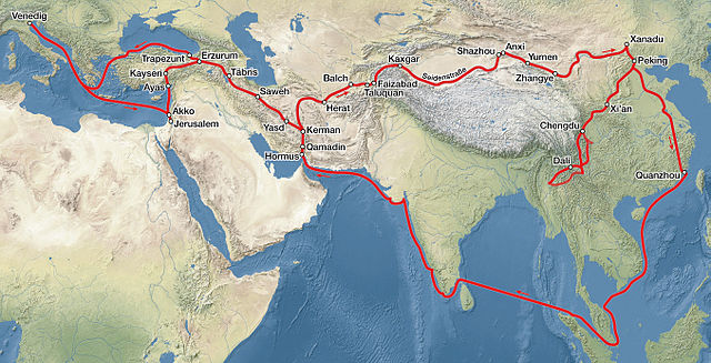 Marco Polo's journey (map)